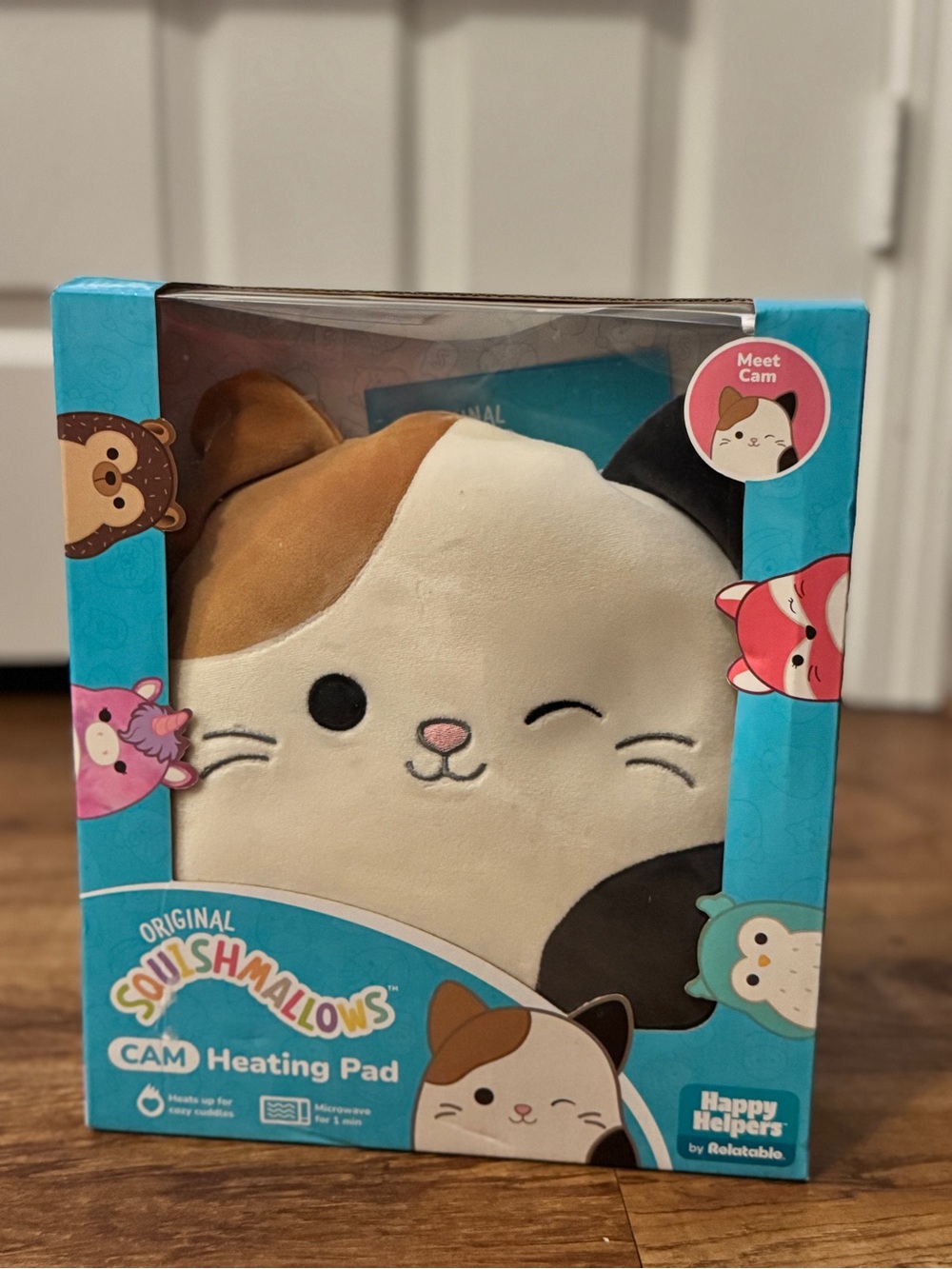 Squishmallows Cam the Cat Heating Pad Microwavable Happy Helpers NEW